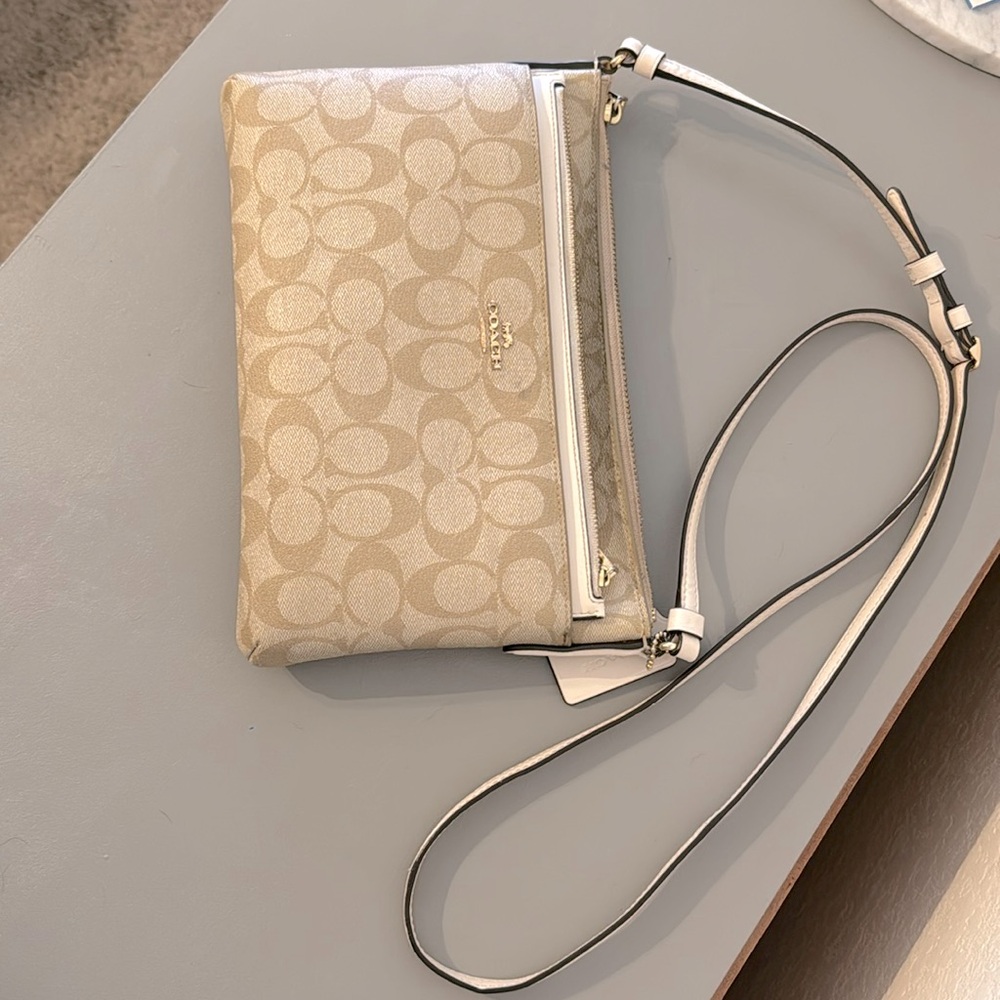 Coach Signature East/West F58316 Crossbody Purse with Pouch